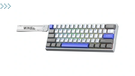 Клавиатуры AULA WIN60HE MAX White-Gray-Blue Клавиатуры AULA WIN60HE MAX White-Gray-Blue